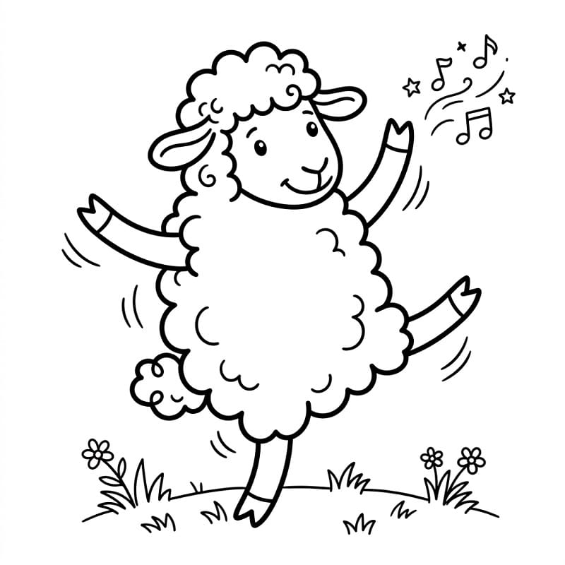 Animovaná ovce omalovánka