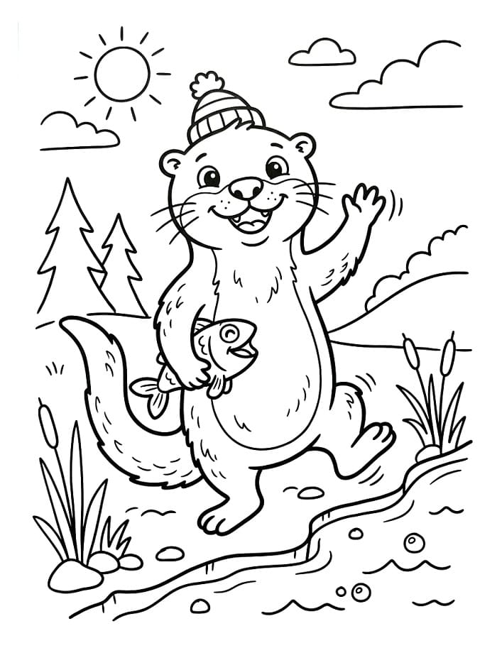 Animovaná vydra omalovánka
