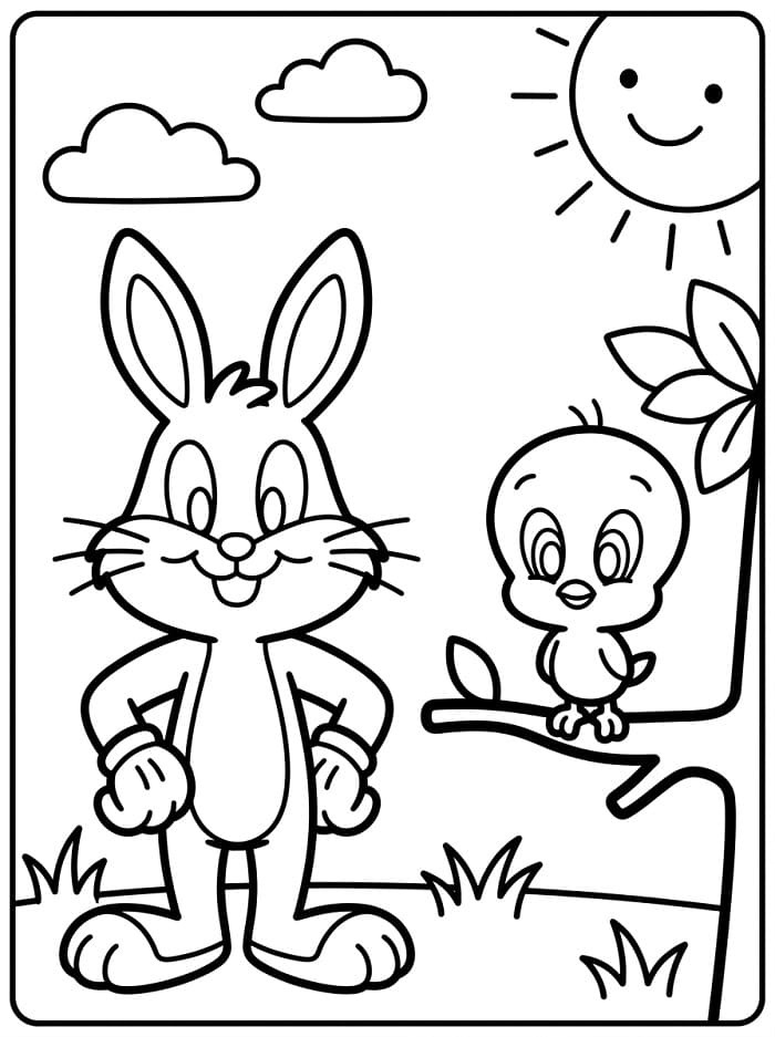 Animované Looney Tunes omalovánka