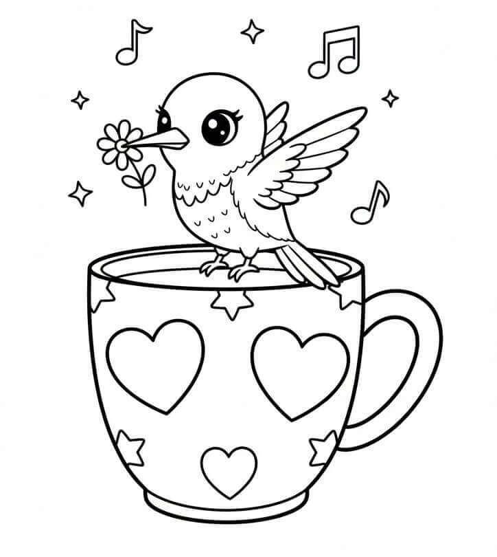 Animovaný Kolibřík omalovánka