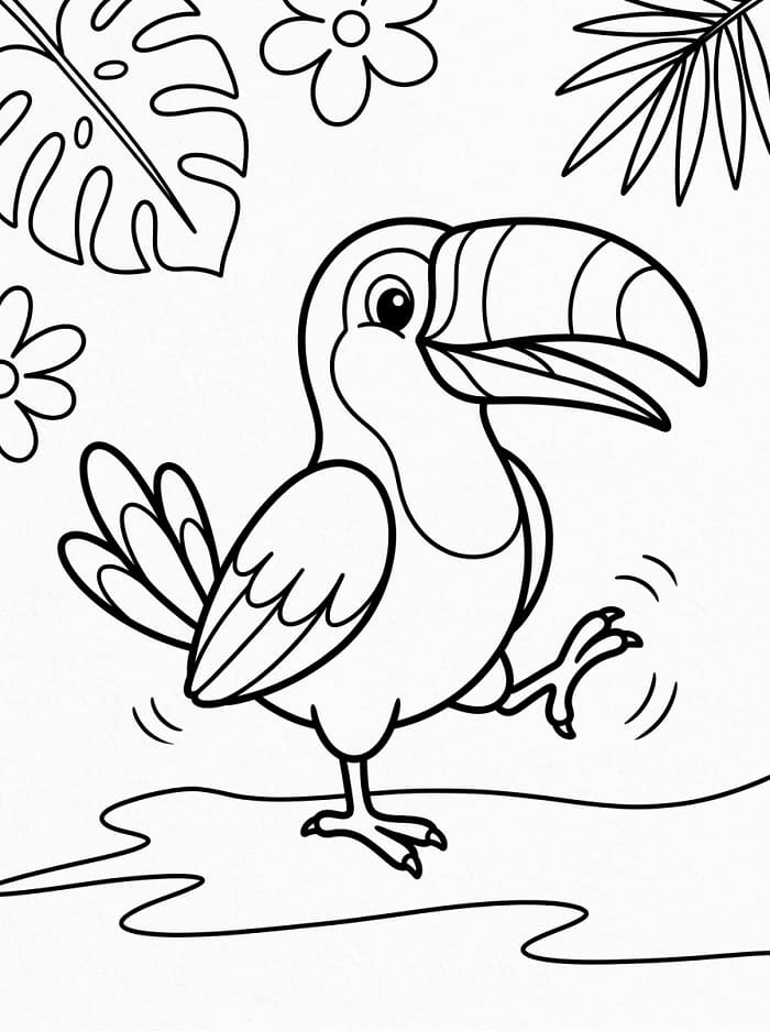 Animovaný tukan omalovánka