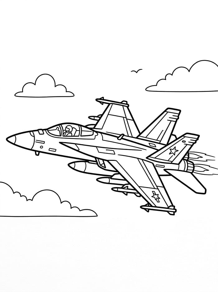 Armádní Stíhačka omalovánka