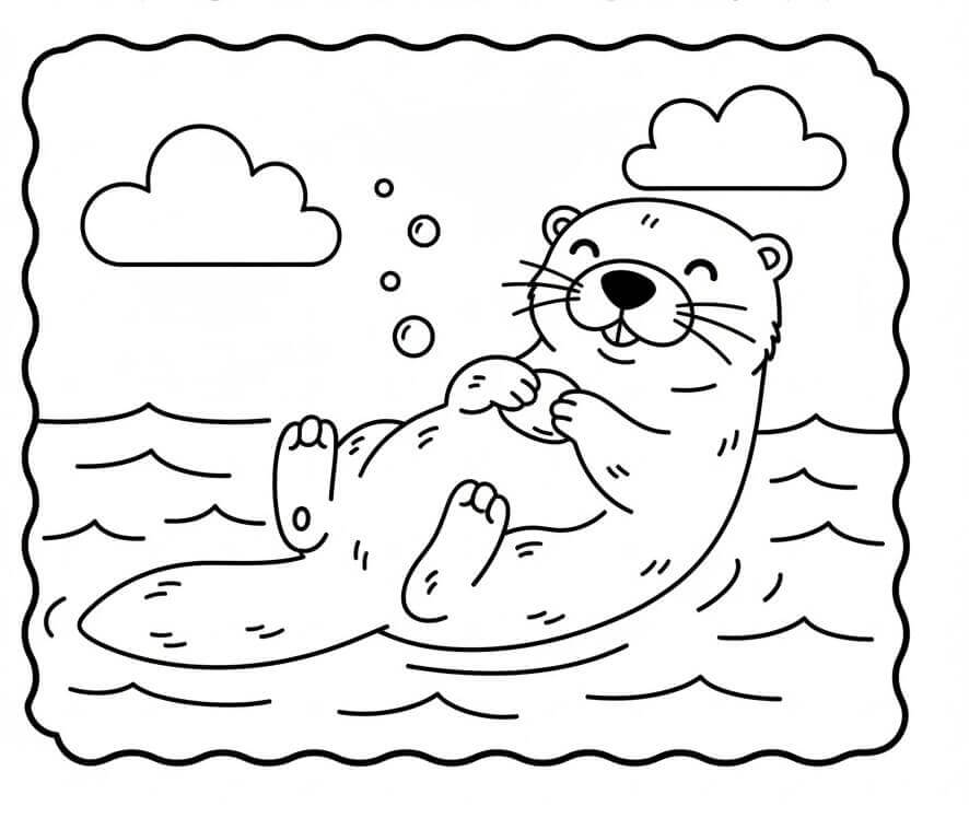 Bezplatná tisknutelná vydra omalovánka