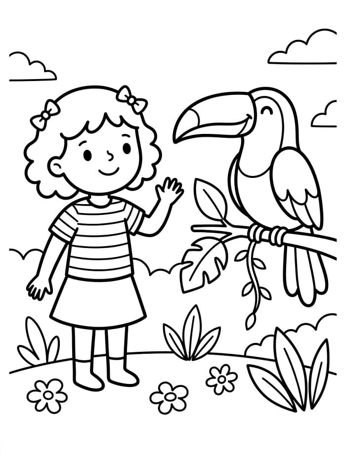 Bezplatný tisknutelný tukan omalovánka