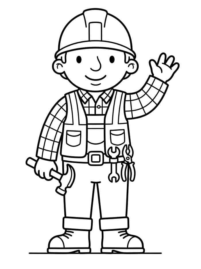 Bořek Stavitel k tisku omalovánka