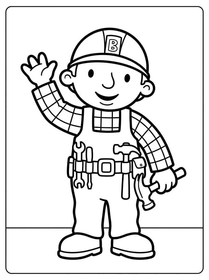 Bořek Stavitel pro děti omalovánka
