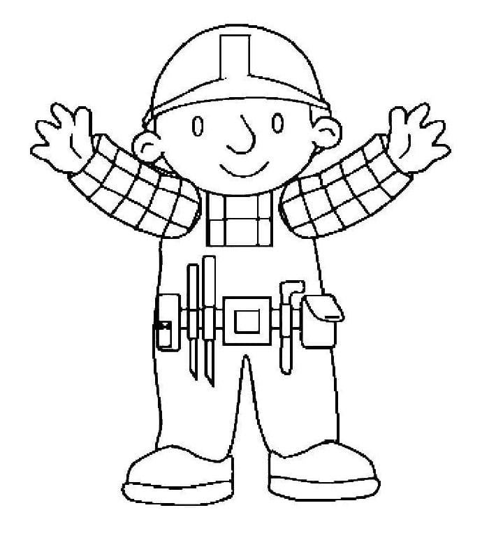 Bořek Stavitel tisknutelný obrázek omalovánka