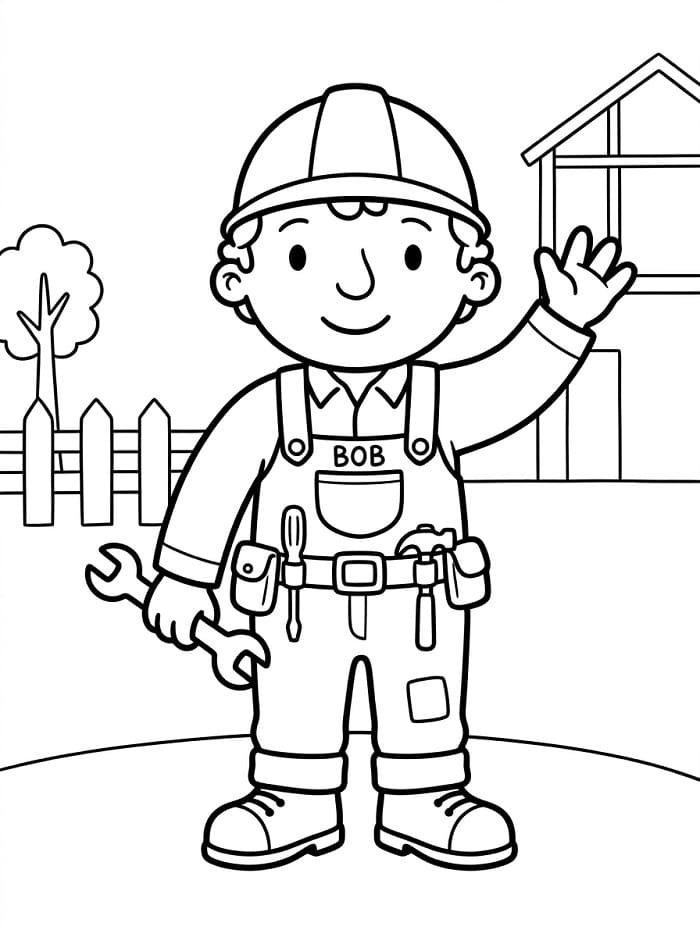 Bořek Stavitel tisknutelný omalovánka