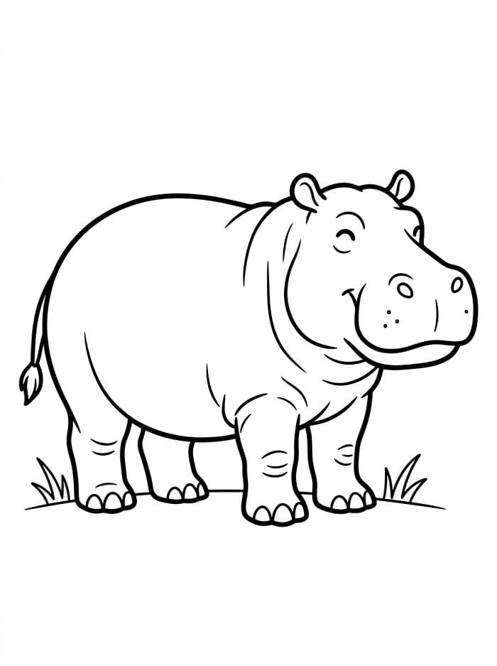 Divoký hroch omalovánka