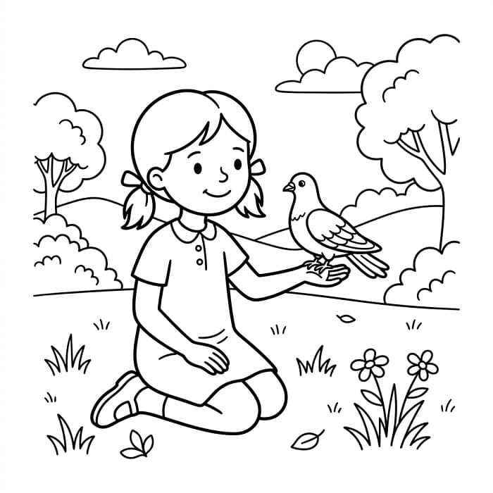 Fantastický holub omalovánka