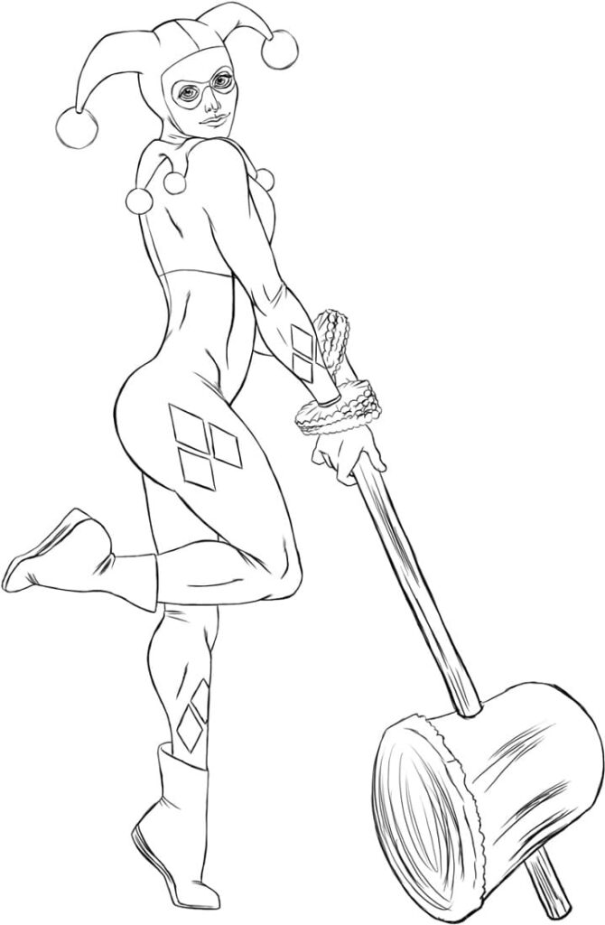 Omalovánka Harley Quinn pro děti 1 rok