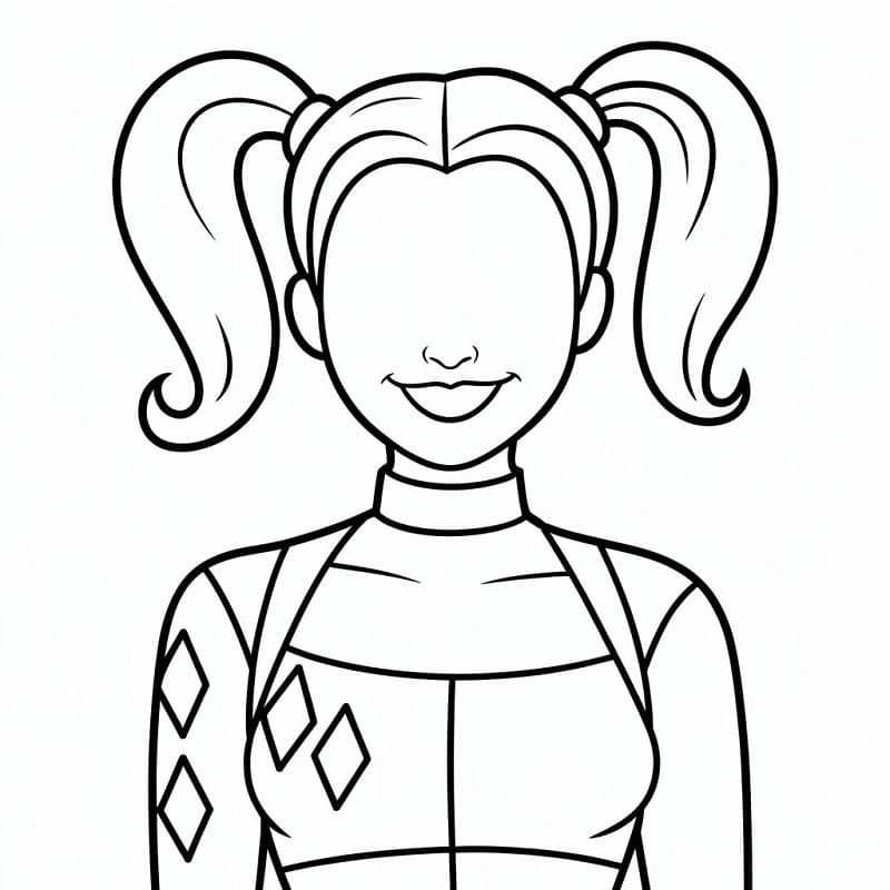 Harley Quinn zdarma pro děti omalovánka
