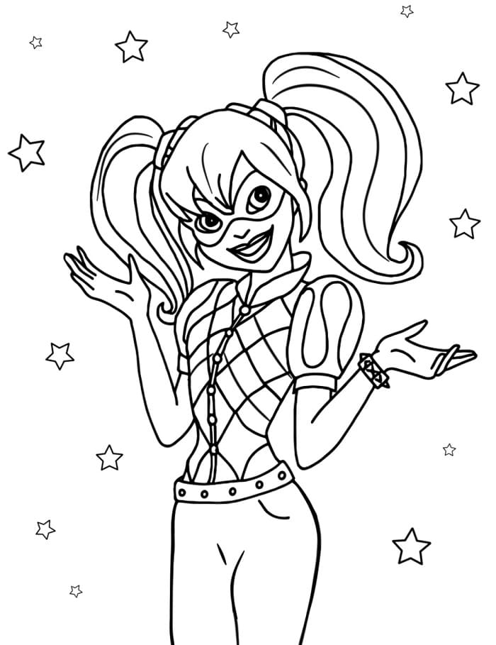 Harley Quinn zdarma tisknutelná omalovánka