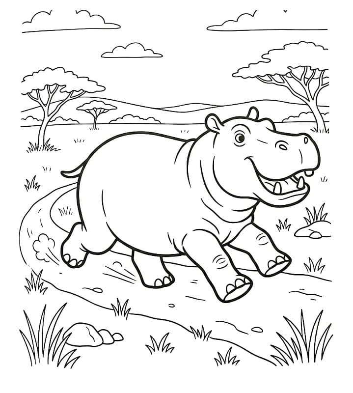 Hroch v přírodě omalovánka