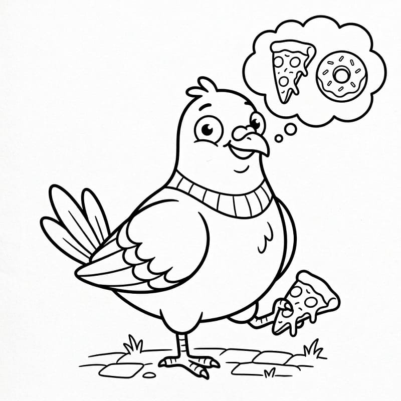 Jeden holub omalovánka