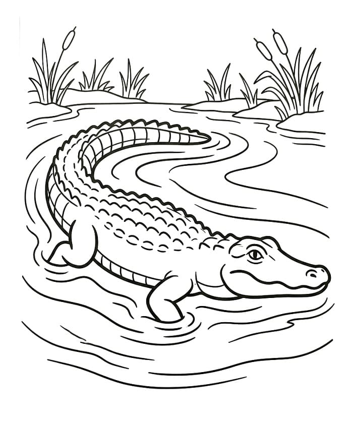 Jeden plavající aligátor omalovánka