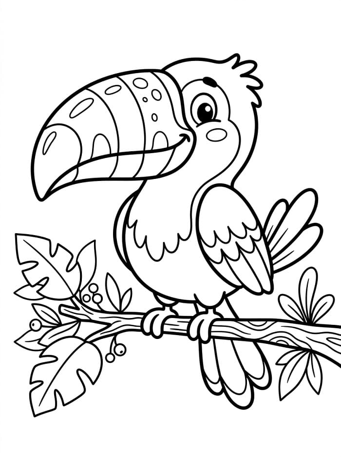 Jeden roztomilý tukan omalovánka