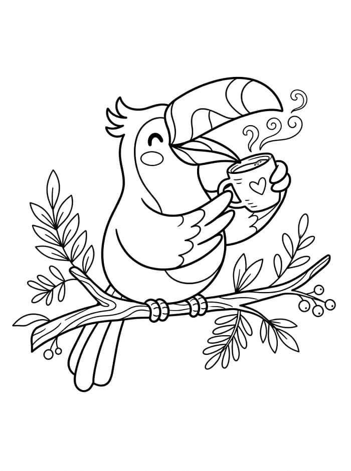 Jeden tukan omalovánka