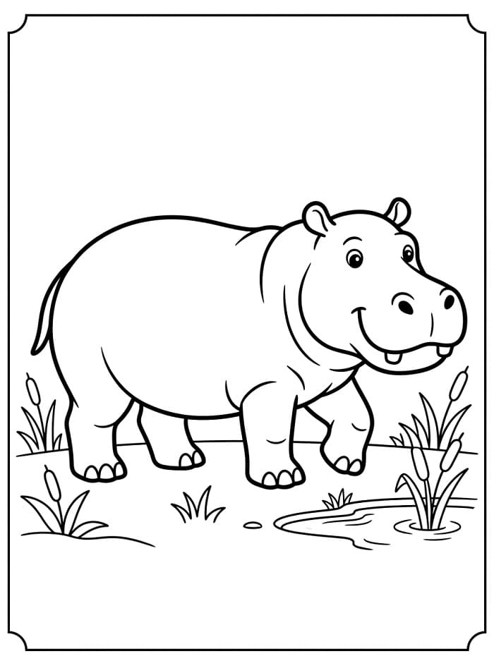 Jedna divoká hroch omalovánka