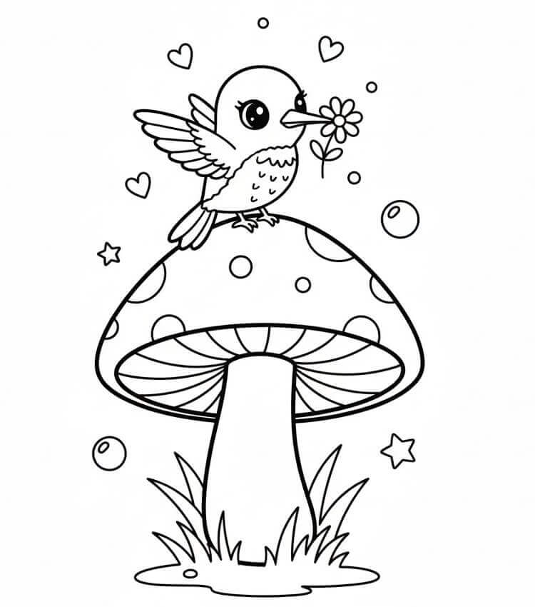 Jedna létající kolibřík omalovánka