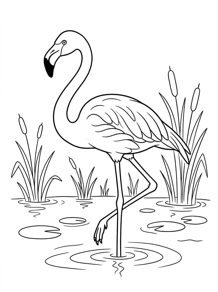 Jedna normální plameňák omalovánka