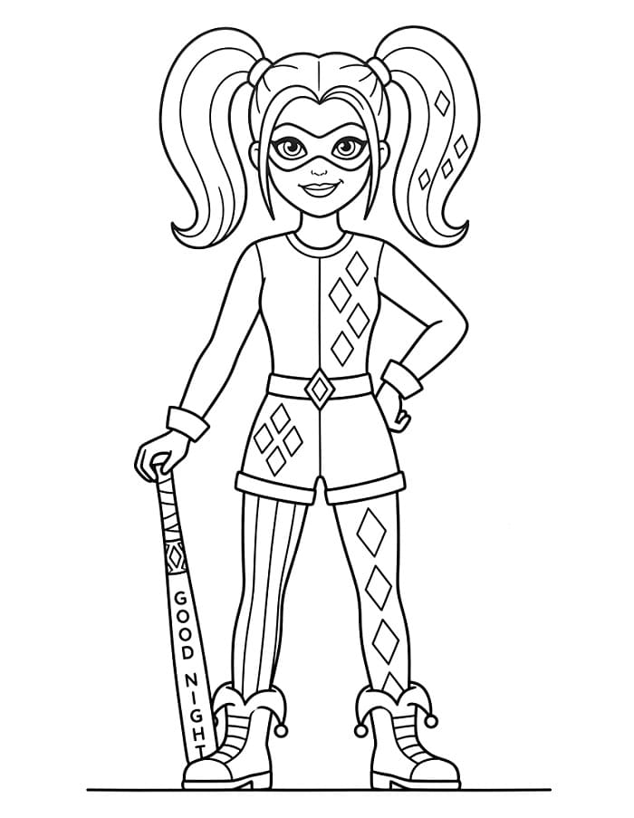 Jednoduchá Harley Quinn omalovánka