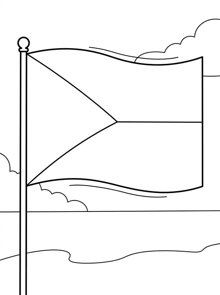 Jednoduchá česká vlajka omalovánka