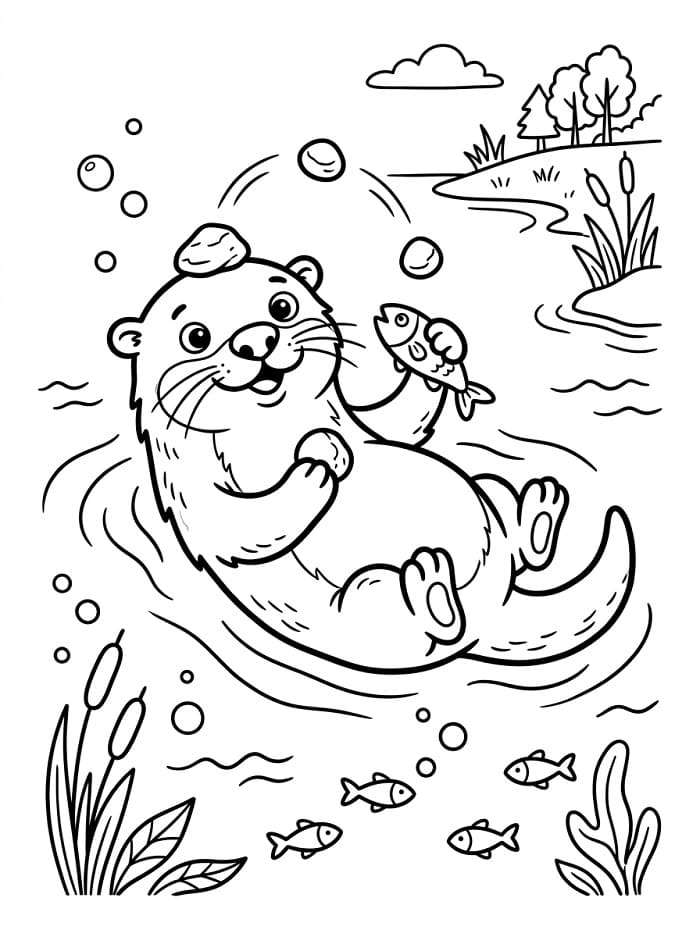 Jednoduchá vydra omalovánka