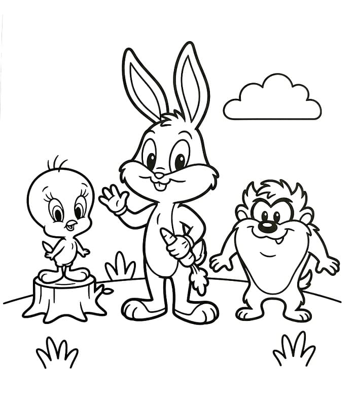 Jednoduché Looney Tunes omalovánka