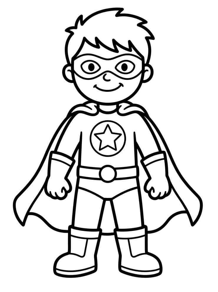 Jednoduchý Superhrdina omalovánka