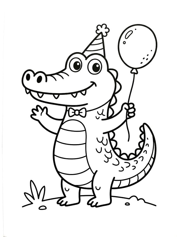 Jednoduchý aligátor omalovánka