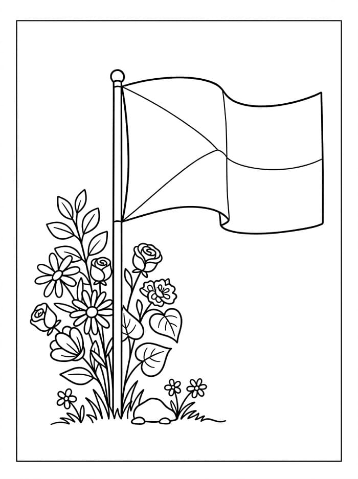 Krásná česká vlajka omalovánka