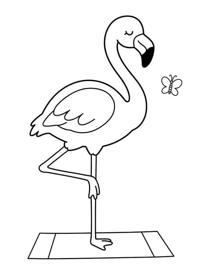 Krásný Plameňák omalovánka