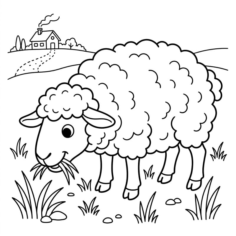 Kreslená ovce omalovánka