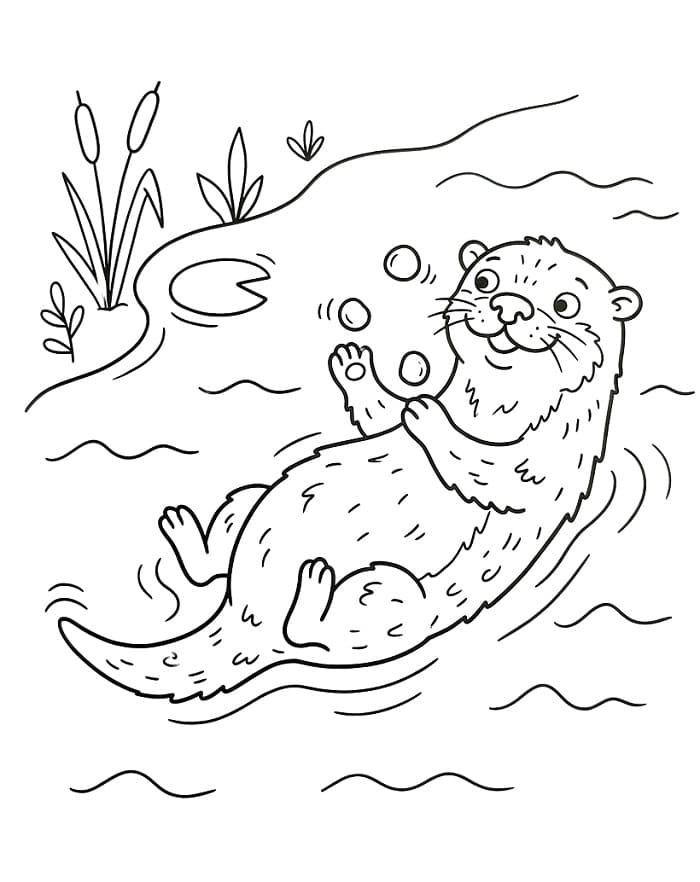 Kreslená vydra omalovánka