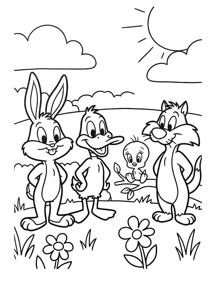 Kreslené Looney Tunes omalovánka