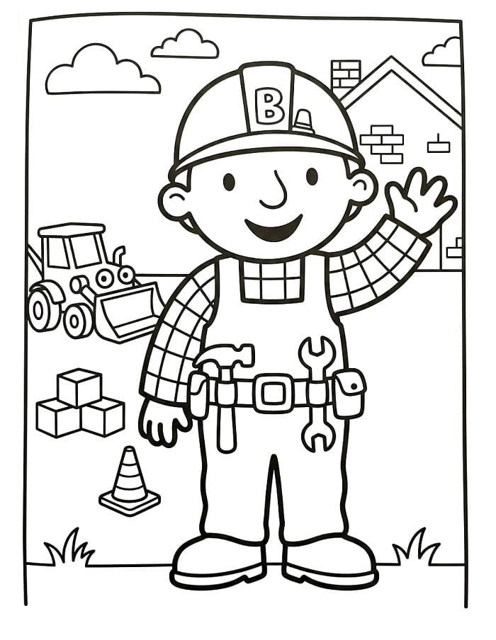 Kreslený Bořek Stavitel omalovánka