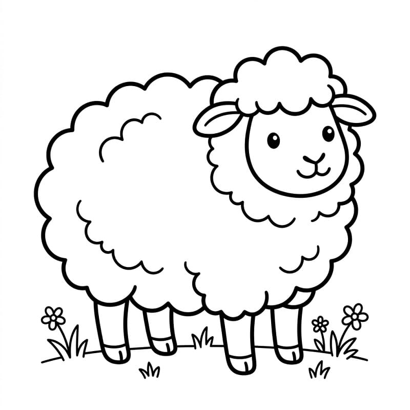 Laskavá ovce omalovánka