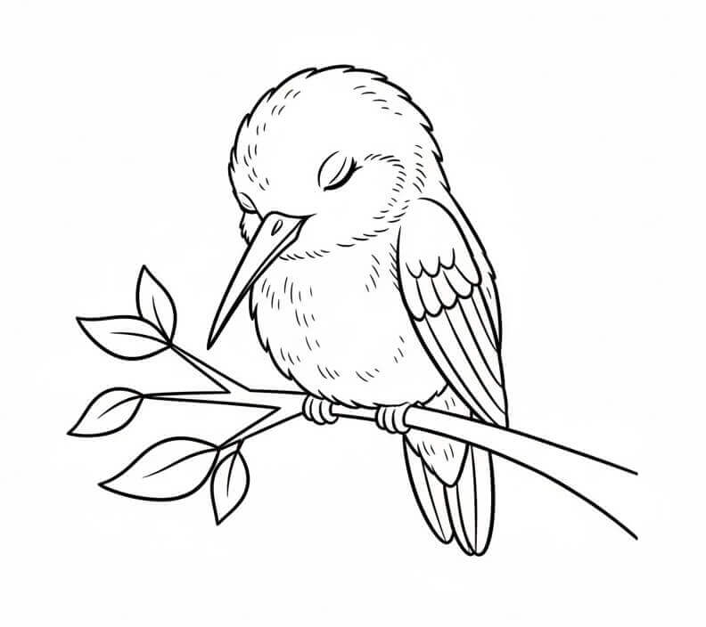 Laskavý Kolibřík omalovánka