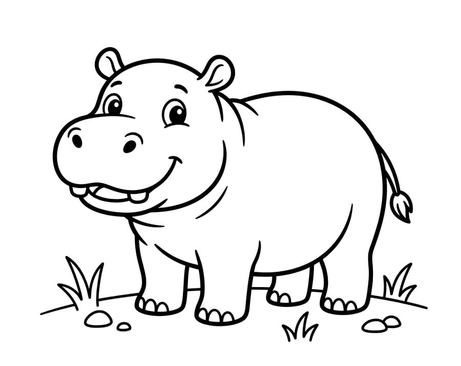 Laskavý hroch omalovánka