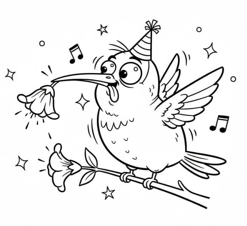 Létající Kolibřík omalovánka