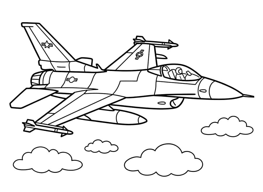 Létající Stíhačka omalovánka