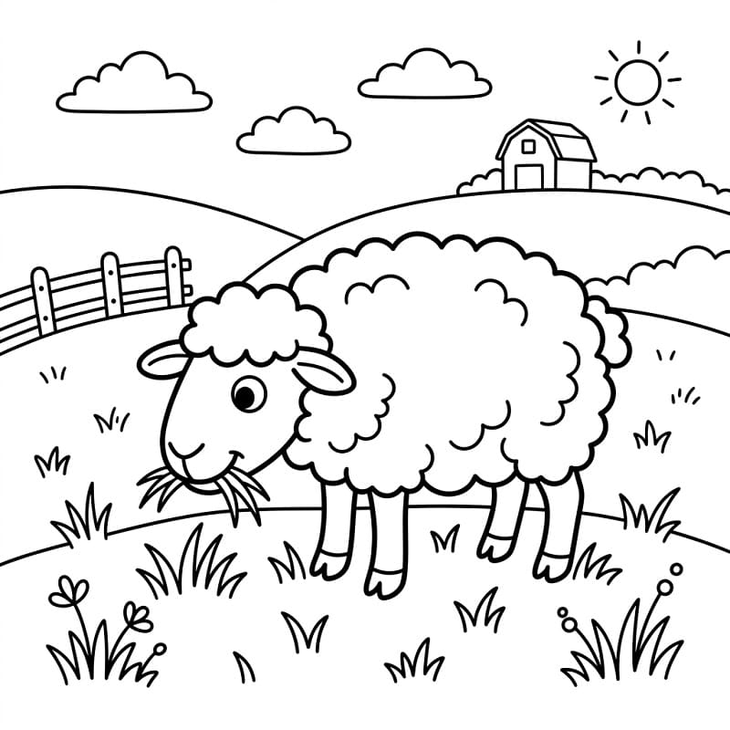 Malá ovce omalovánka