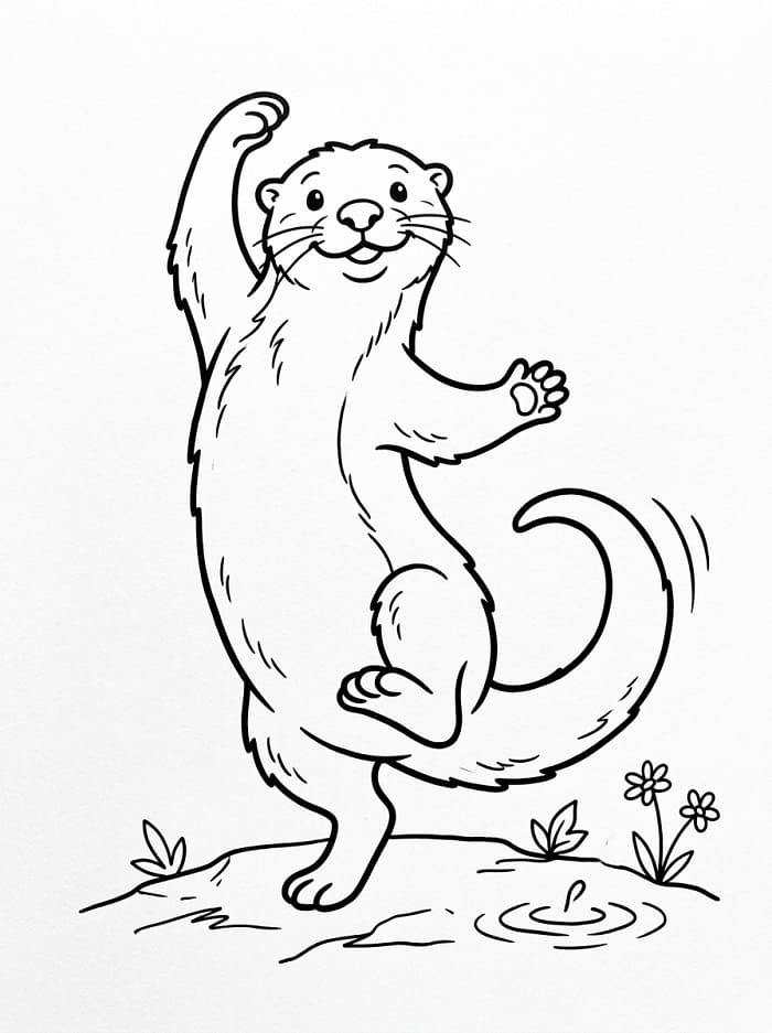 Malá vydra omalovánka