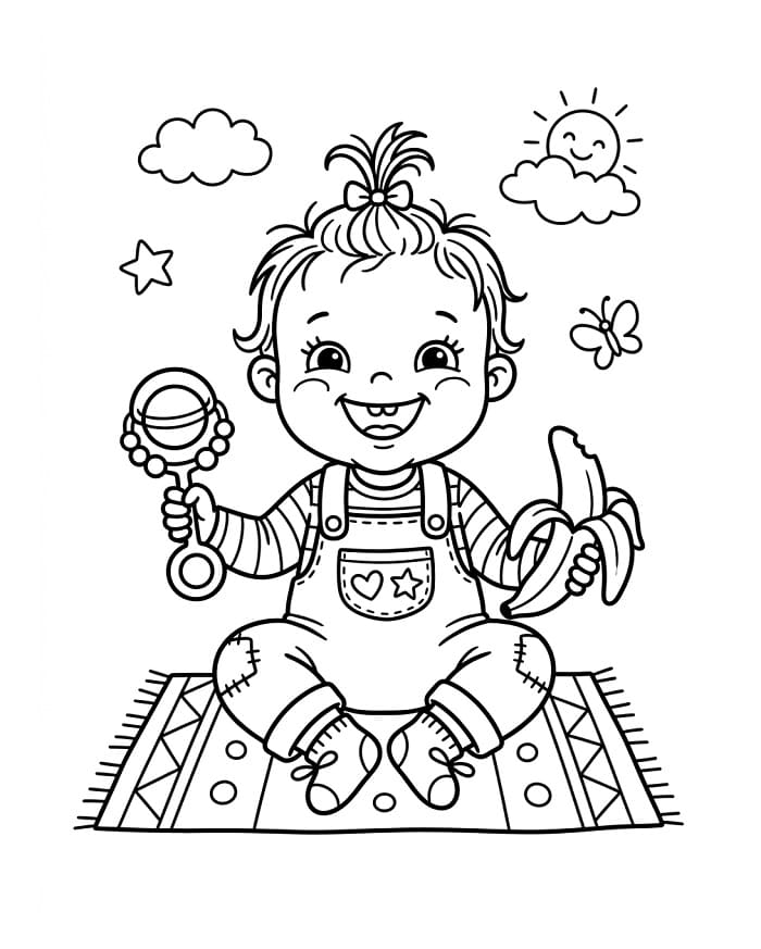 Malé miminko omalovánka