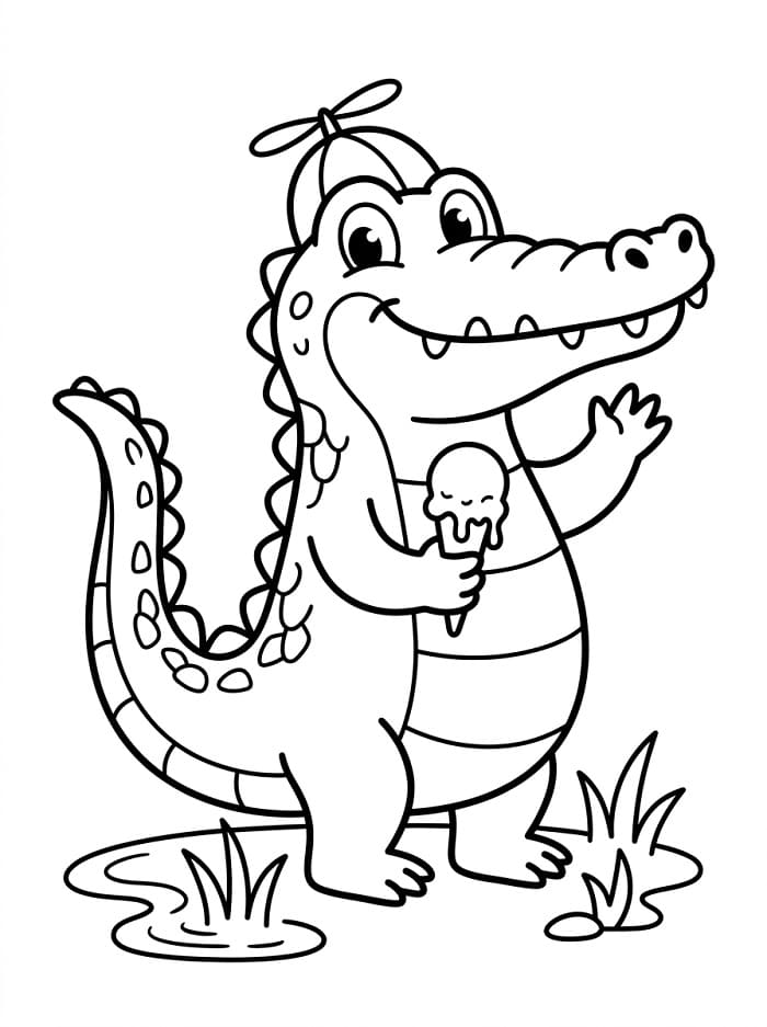 Malý aligátor omalovánka