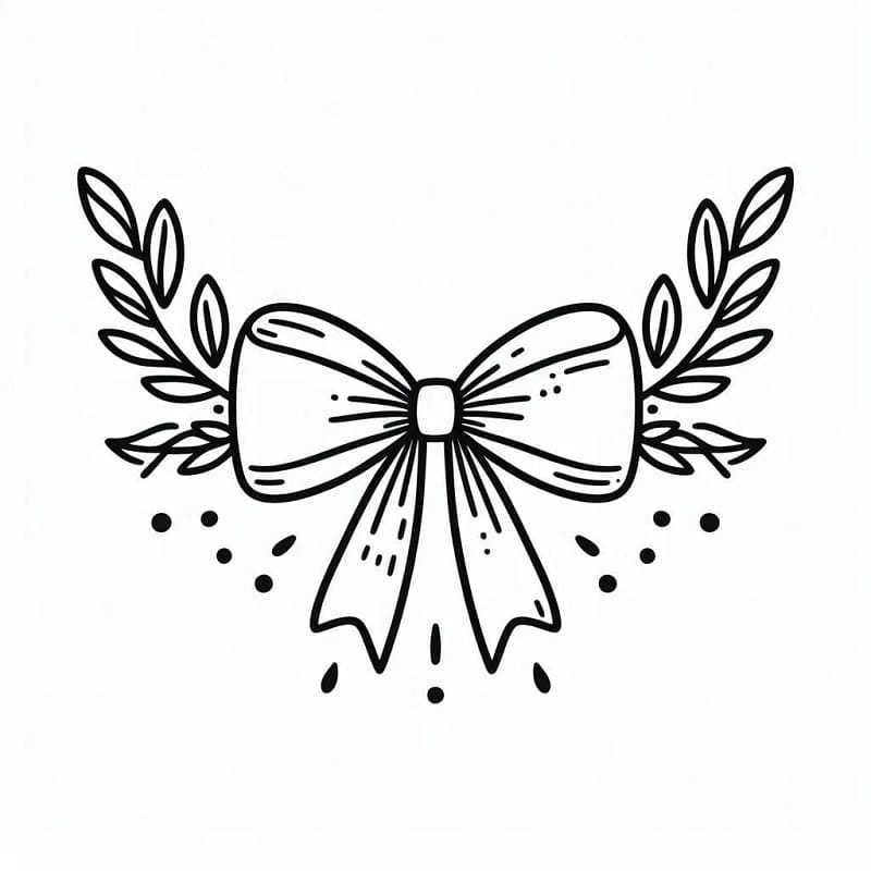 Mašle tisknutelný obrázek omalovánka