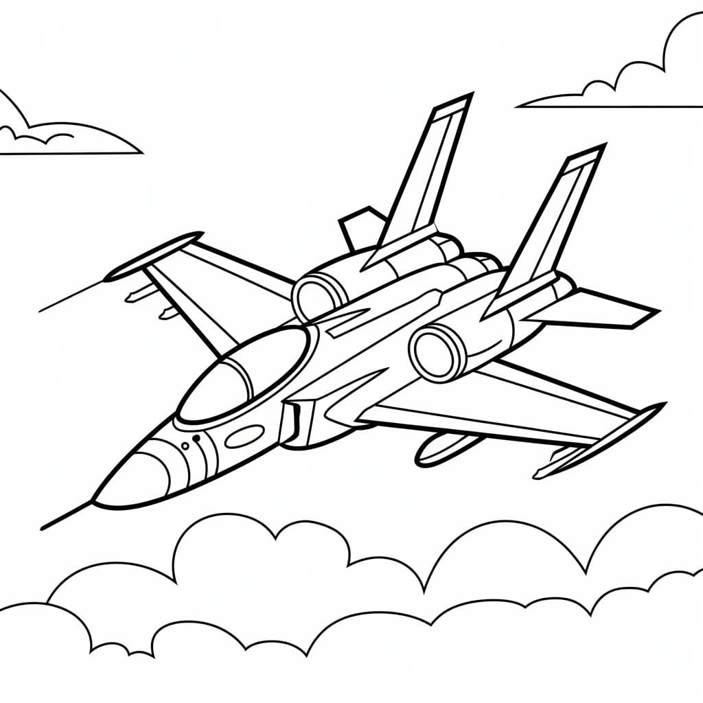Obrázek bojového letounu omalovánka