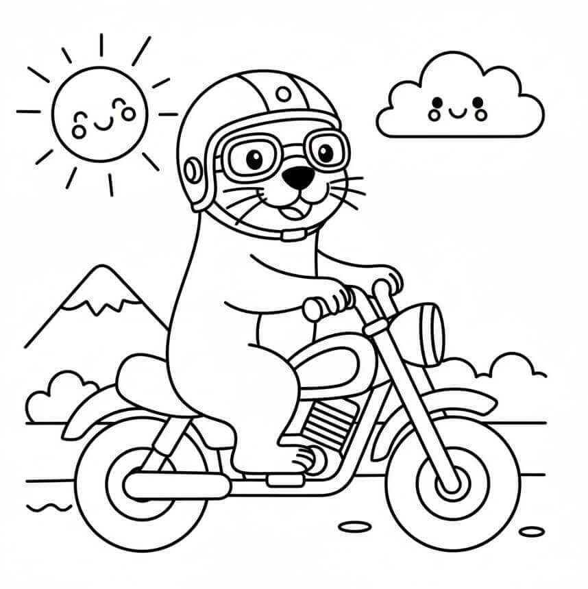 Obrázek vydry k tisku omalovánka