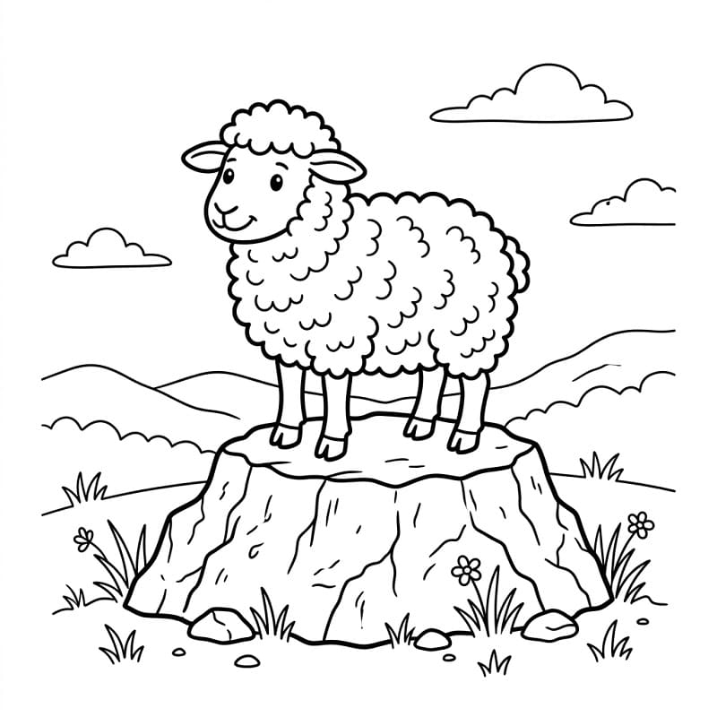 Ovce Jednoduchá omalovánka